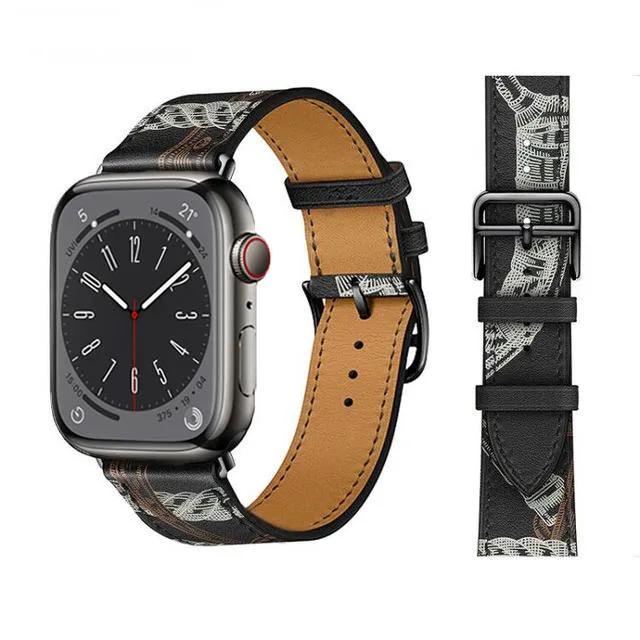Leather Strap for Apple Watch 46mm 45mm 41mm 44mm 40mm 42mm 38mm 49mm 44 mm Band for iWatch Series Ultra 10 9 8 7 6 5 4 SE Belt