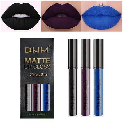 3-piece Lip Gloss Set with 3 Colors, Non-Stick Cup, Waterproof Lipstick, Matte Finish