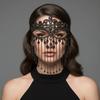 Retro Face Chain Luxury Veil Mask Bohemian Style Tassel Mask  for Women
