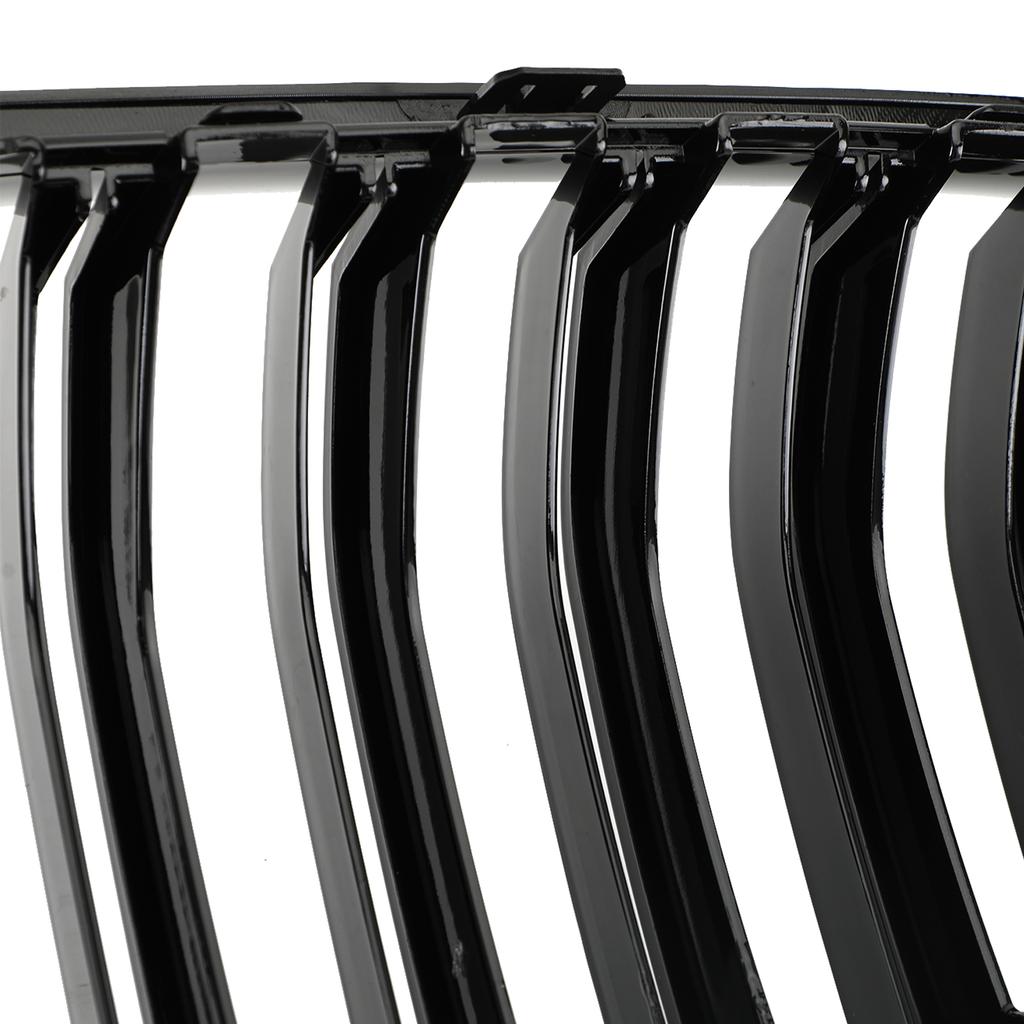 Gloss Black Front Bumper Kidney Grille Grill Fit BMW X3 F25 2011-2014 Dual Line