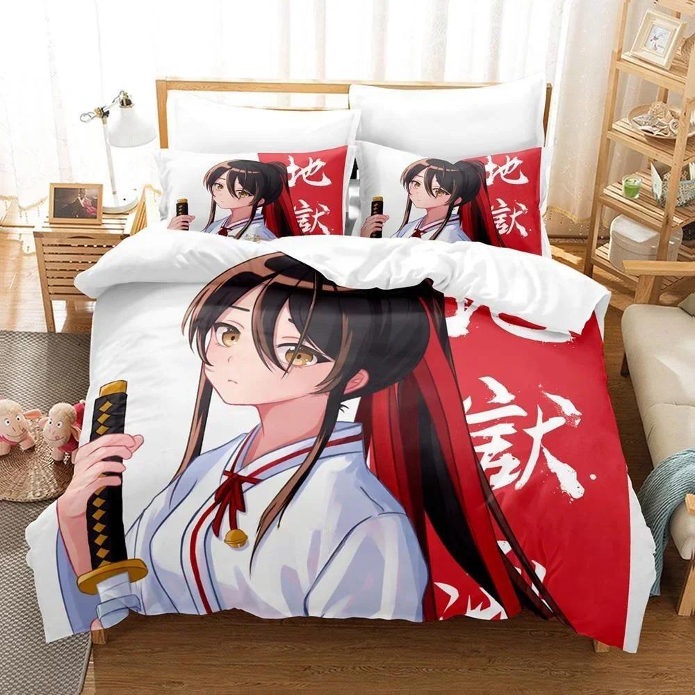 Fashion Anime Hell's Paradise: Jigokuraku Bedding Set Cartoon Three-piece Set Adult Kid Bedroom Duvet Cover Sets Home Textiles