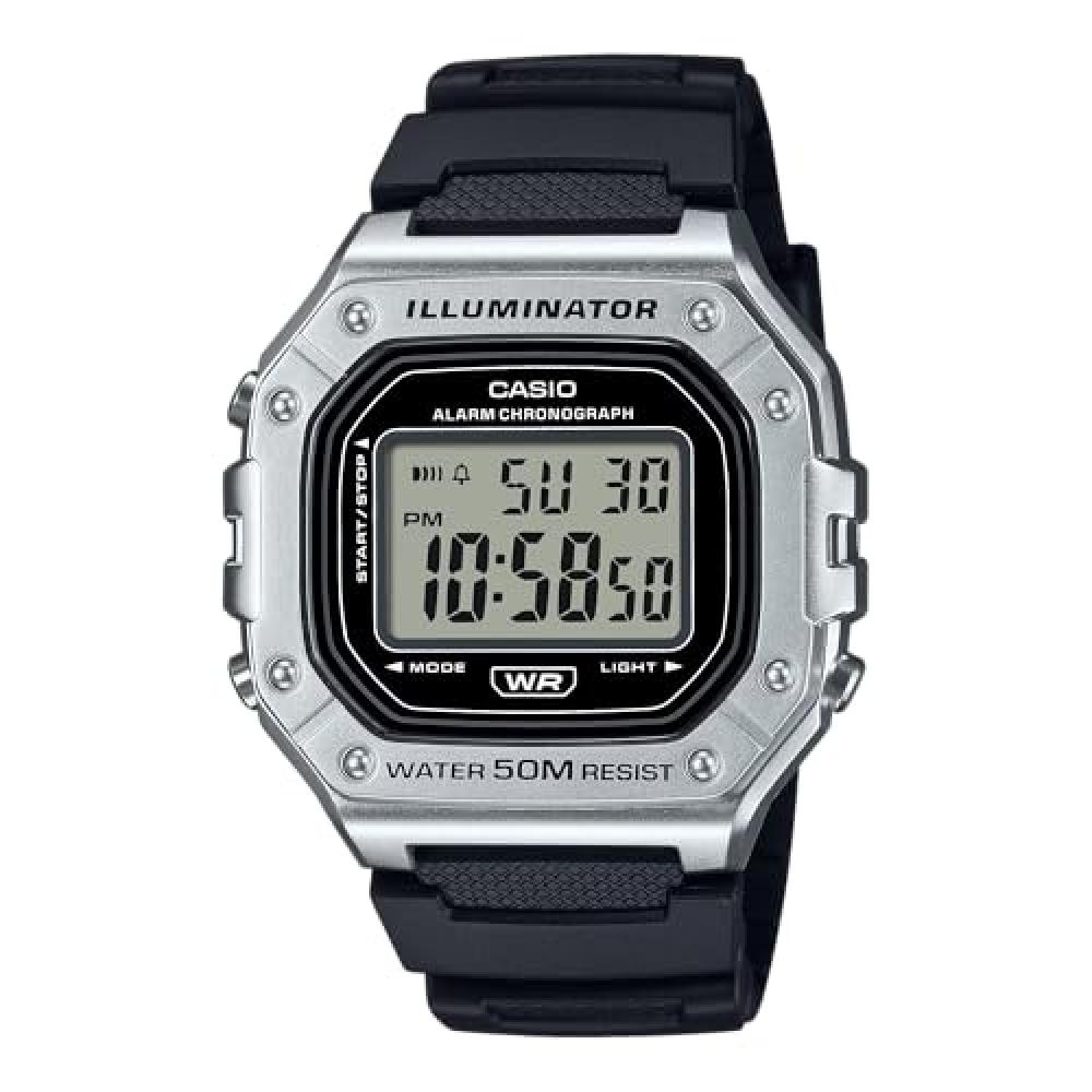 

Casio W 218hm 7a [] Casio Metallic Color Silver Тонкие легкие водонепроницаемые унисекс квадратные цифровые простые