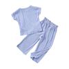 Mädchen Einfarbiges Set - Kurzarm-Top & Hosen Outfit