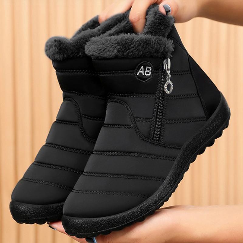 Women's Boots Women's Ankle Boots with Fur Winter Shoes Women Low Heels Winter Boots Snow Waterproof Botas Mujer Winter Footwear