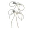 Aesthetic Bowknot Hairpin Duckbill Hair Clip Barrettes Korean Side Pin Lady Beaded Hairclip Hair Styling Accessory 2pcs