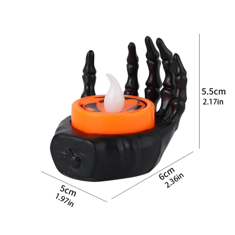 12PCS Skeleton Hand LED Lamp Skeleton Hand Candle Tealight Party Decoration Night Light for Bedroom Window Display