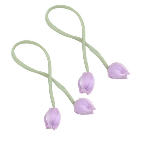 2 Stück Tulpenknospen Gardinenbinder, Dekorative Gardinen-Raffhalter, Knospen Weiche Seil-Raffhalter für Schlafzimmergardinen Terrassenvorhänge
