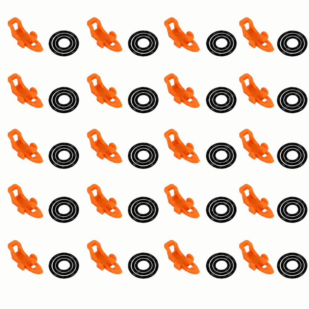 20PCS with 3 Size Rubber Rings Fish Lure Bait Holder ABS Fishing Rod Hook Holder  For Fishing Rod