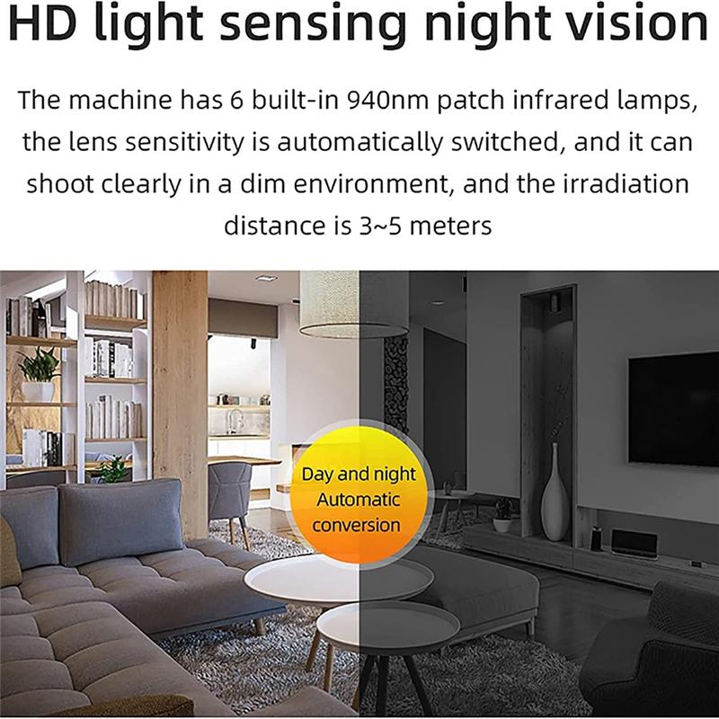 ABBY-1080P HD Mini Wifi Kamera Smart Home Sicherheitskamera Camcorder Nachtsicht Professionelle Bewegungserkennung Tragbar