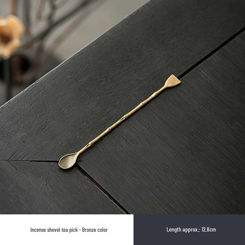 Japanese Tin Tea & Coffee Scoop - Long Handle Stirrer & Dual-Use Incense Burner Tool