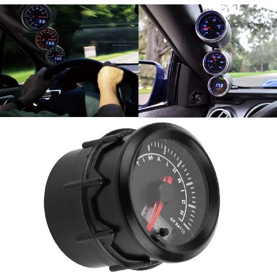 Acouto Air/Fuel Ratio Gauge - 2.5in 12V AFR Gauge with High Accuracy and Adjustable Warning Setting for Car