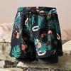 Mens Double-Layered Board Shorts Swim Trunks Quick-Dry Anti-Chafe Flat Front Beach Pool Surfing