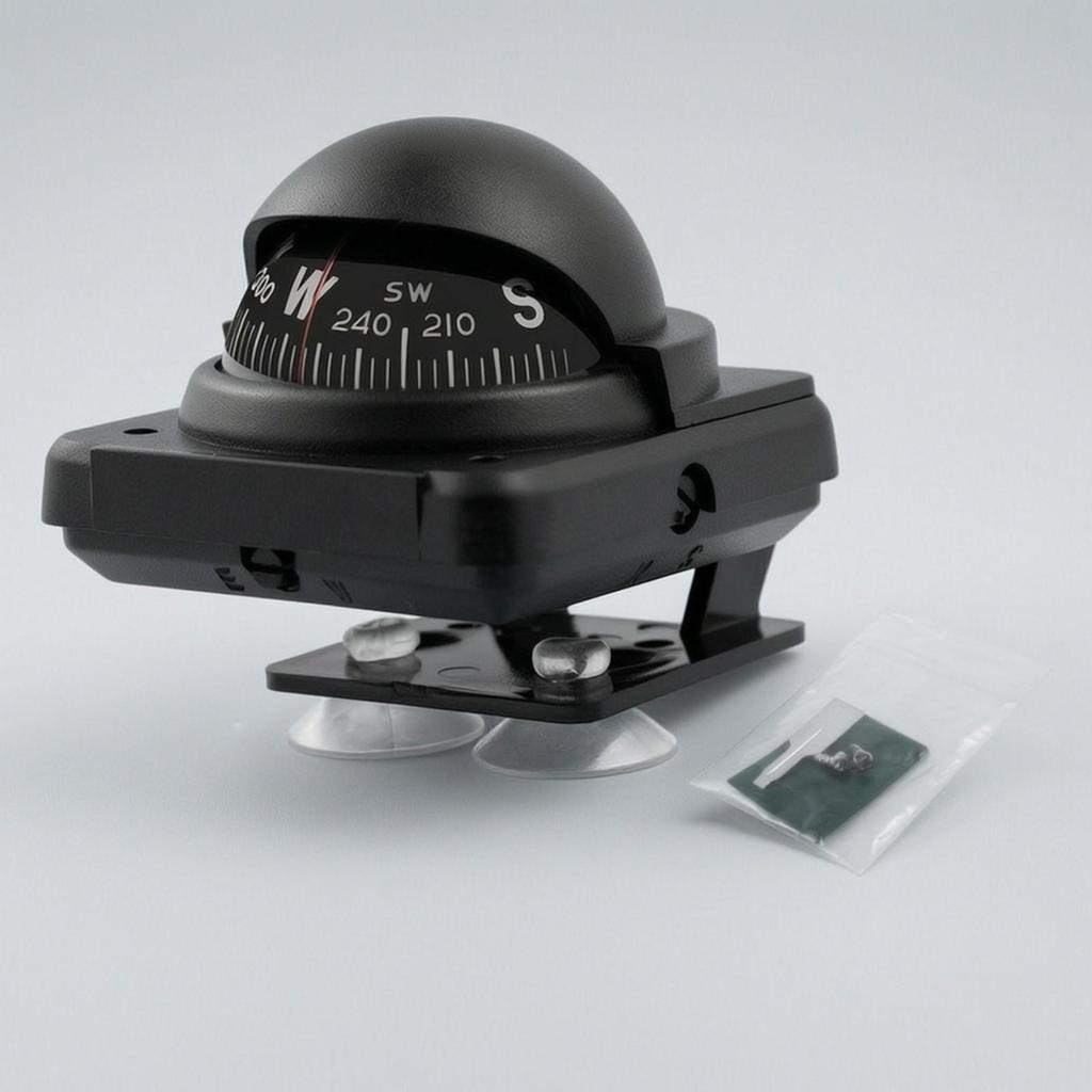 Navigation Compass with Suction Cups Compact for Road Trips