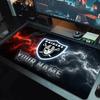 Las Vegas Raiders Druck Kissen Rutschfest Laptop Tablet Großes Mauspadd XXL Matte Mini-PC Spielmatte Mit Verriegeltem Rand