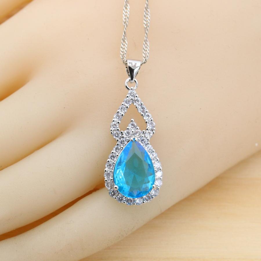 Bride Light Luxury Jewelry Earrings Rings Rings Bracelet Necklace 4 Piece Chain AAA Zircon Inlaid Jewelry