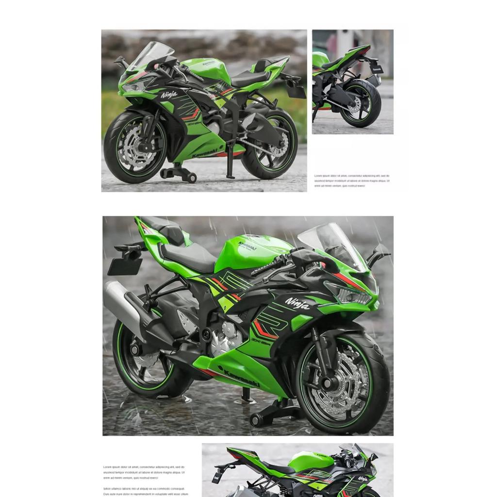 1/12 Kawasaki 600cc Niaja ZX6R Alloy Motorcycle Model Simulation Diecast Metal Street Motorcycle Model Children Toy Gift