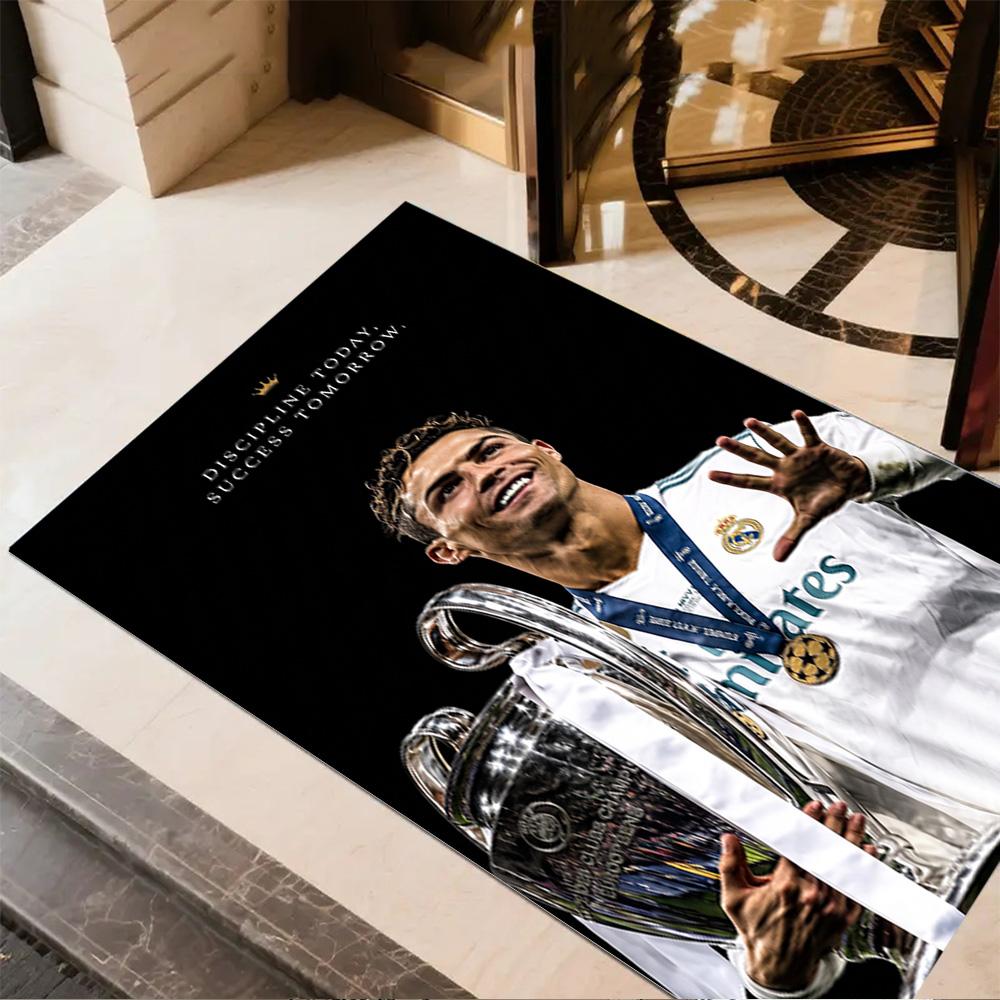 Ronaldo's Legacy Fußball Teppich Design für Spielzimmer Flur Spielzimmer Arbeitszimmer Rutschfester Teppich Anime Büro Dekor