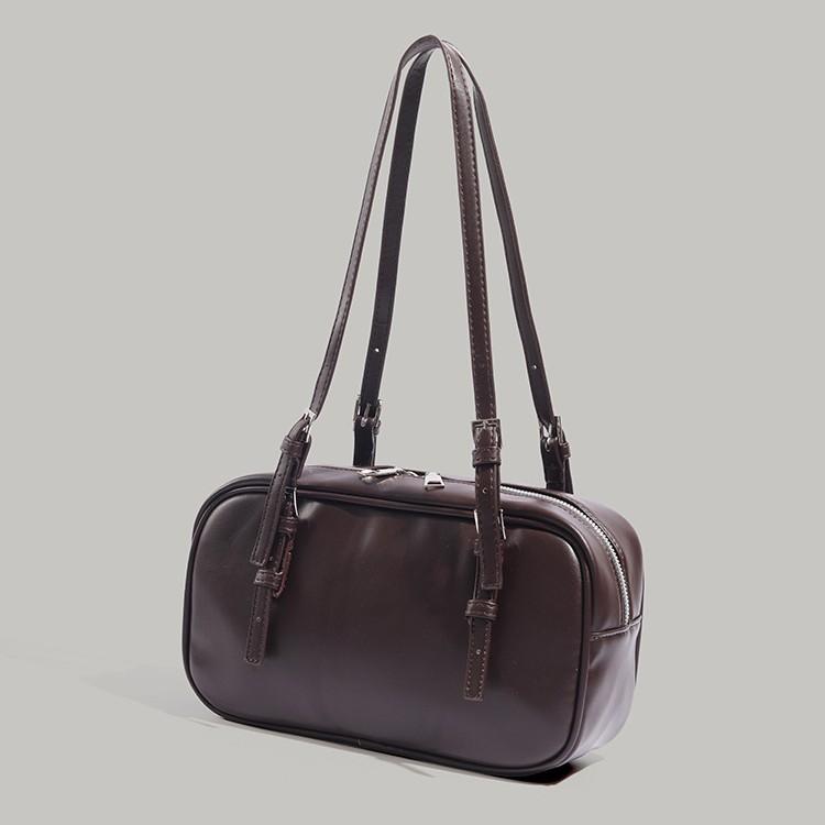 Korean-style fashionable versatile handbag for women, ins bowling bag, niche retro commuter shoulder underarm pillow bag