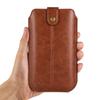 7.2-inch Ultra-thin Vertical Leather Waist Bag for Apple, Samsung, and Huawei Phones - Flip Business Belt Pouch