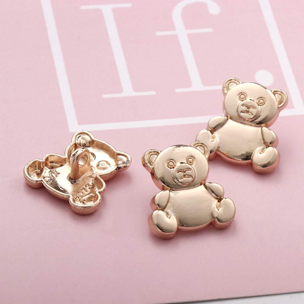 Popular Metal for Garment,Bag Sewing Bear Shape Gold Clothes Accessories Button Decor Buttons DIY
