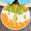 Fresh Fruit Lemon Round Beach Towel Microfiber Circle Towel Picnic Mat Absorbent Meditation Rug Yoga Mat Throw Fringe Tapestry