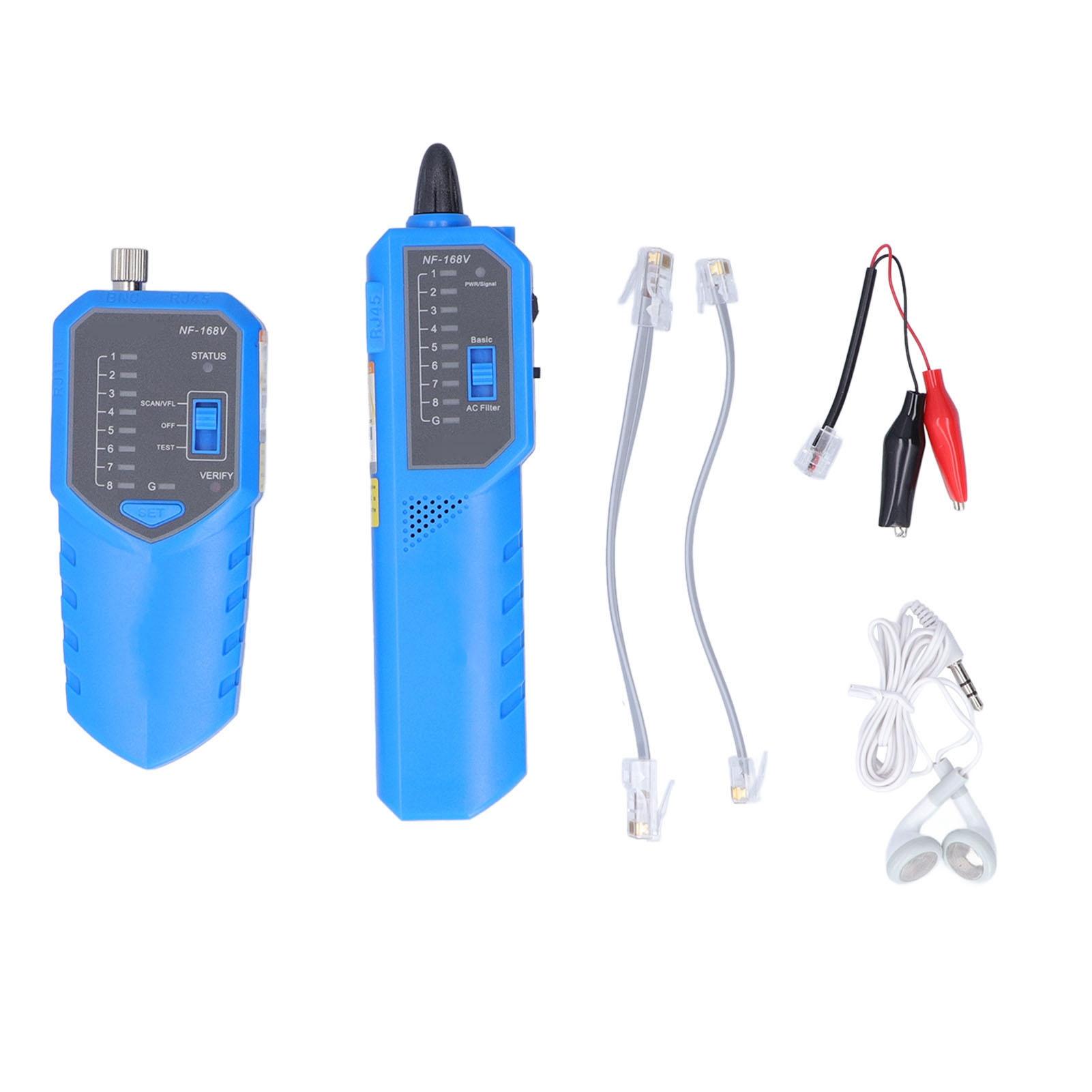 

NF‑168V Network Cable Finder 650nm Red Light Anti Interference POE Ethernet CAT5 CAT6 Wire Tracer