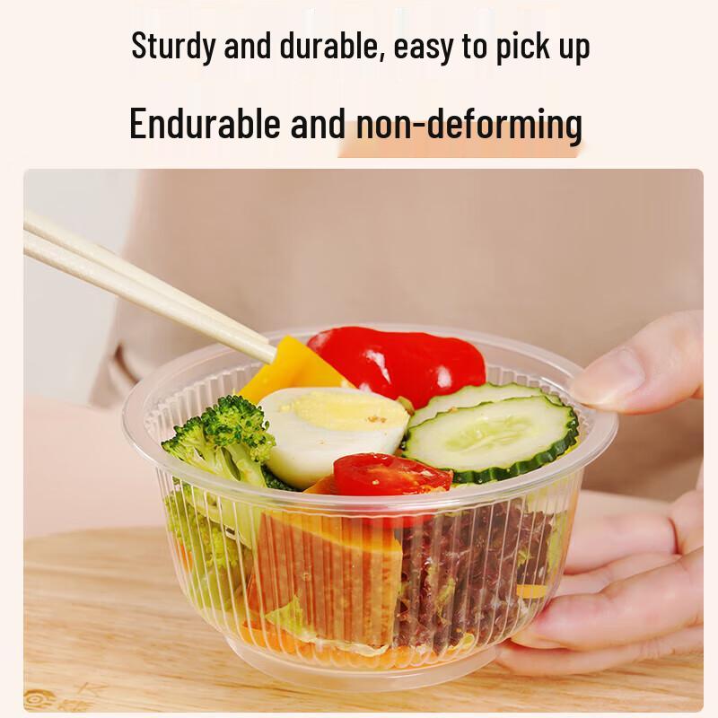 MIAOJIE Disposable Round Plastic Bowls (No Lid)