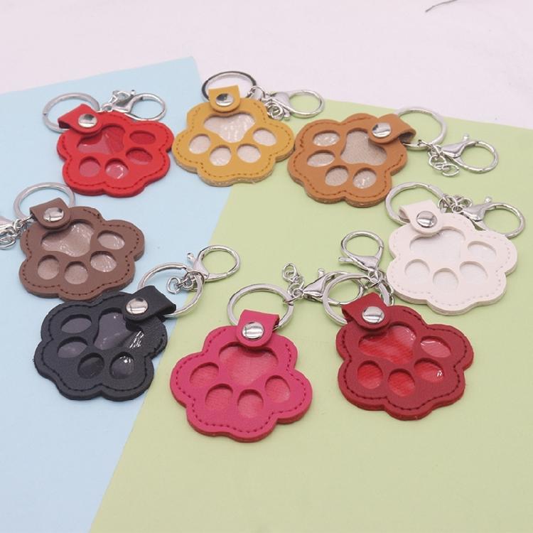 PU Leather Pet Hair Memorial Keychain Space Saving Hair Preservation Multifunctional Designs Portable Accessory