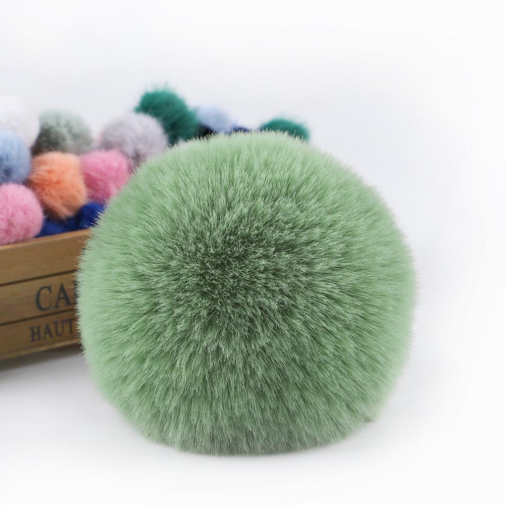 1 Pieces Faux Fox Fur Pom Pom Balls DIY Hat Beanie Accessories with Elastic Loop for Hats Keychains Scarves Gloves Bags Shoes