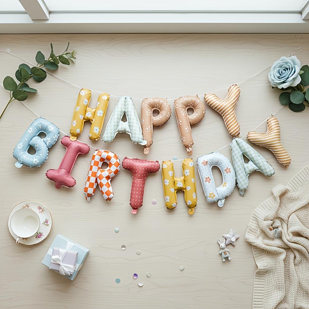 16-Zoll Happy Birthday Buchstaben-Ballon-Set, Party-Szene Dekoration Hintergrundwand, Wiederverwendbar, Feiertagsgeschenk Verlosung