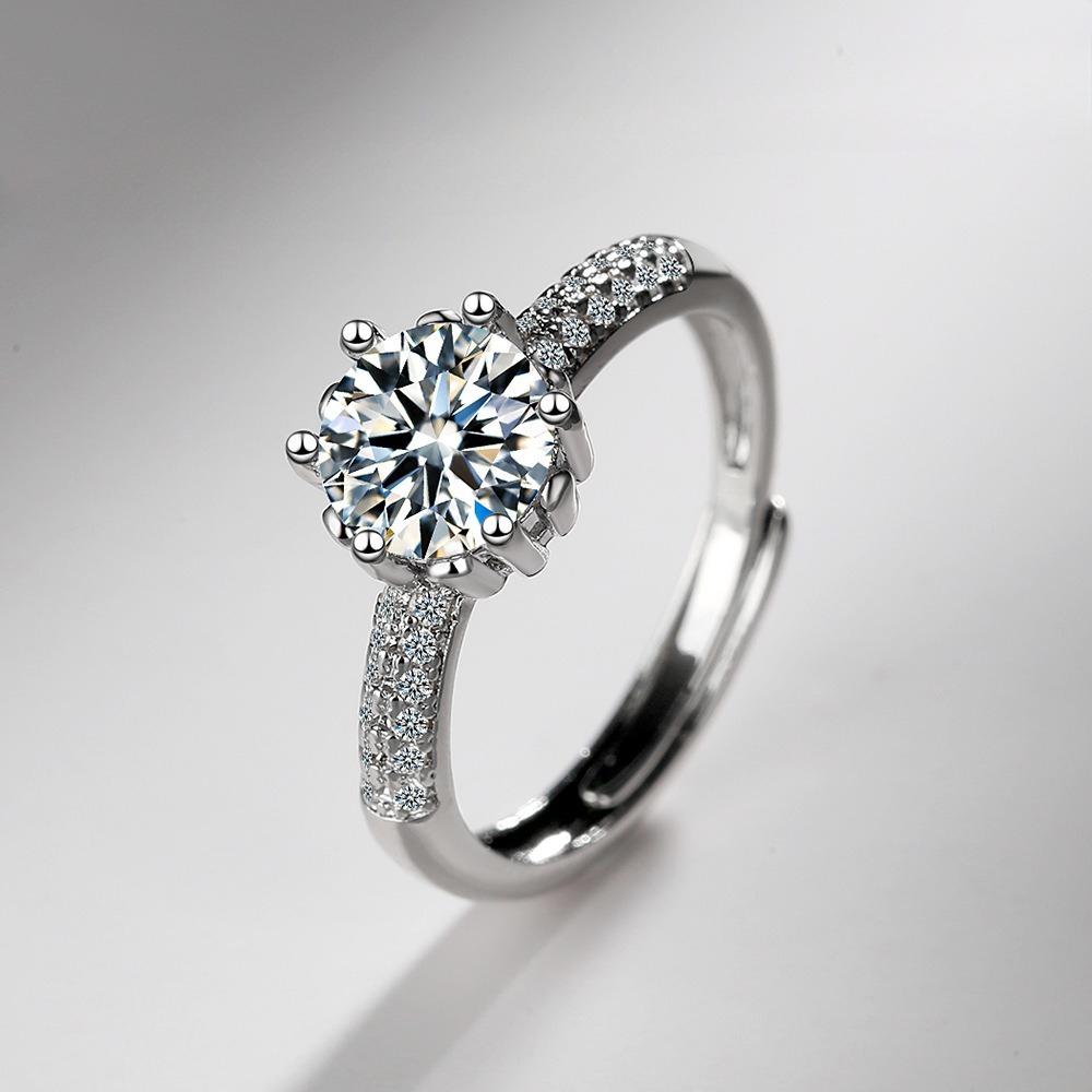 925 Sterling Silver Moissanite Ring Luxury Classic Wedding Jewelry Engagement Charm Fashion Party Gifts Ring for Women