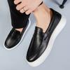 Soft Bottom Comfort Men's Loafers Anti Slip Driving Leather Shoes for Breathable Casual Male Flat Single Shoe