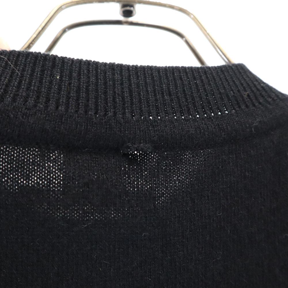 Hermes Cashmere 100% Short Sleeve Sweater 34/S Black PARIS Knit Women Used