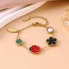 Luxury Multi-Color Enamel Ladybug & Mother-of-Pearl Bracelet