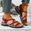 Women's Summer Cross-Strap Retro Casual Sandals, European Style Sports Footwear, Available In Large Sizes.