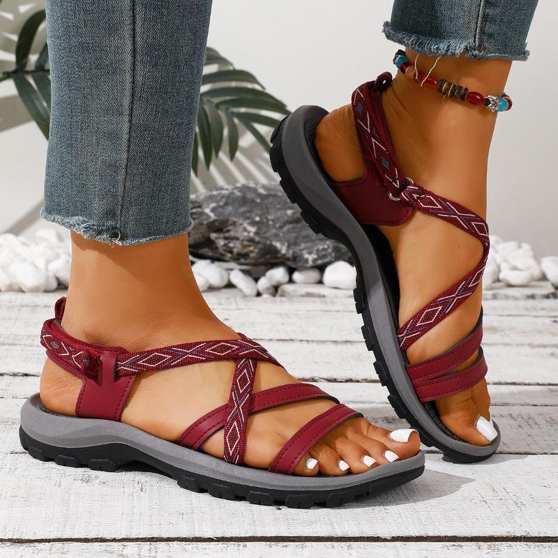 Women's Summer Cross-Strap Retro Casual Sandals, European Style Sports Footwear, Available In Large Sizes.
