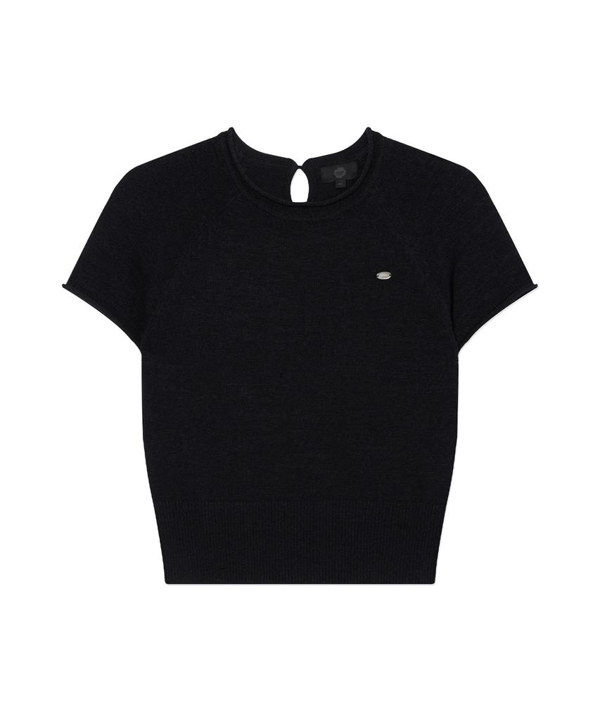 COVERNAT WOMAN Boucle Raglan Half Knit Black