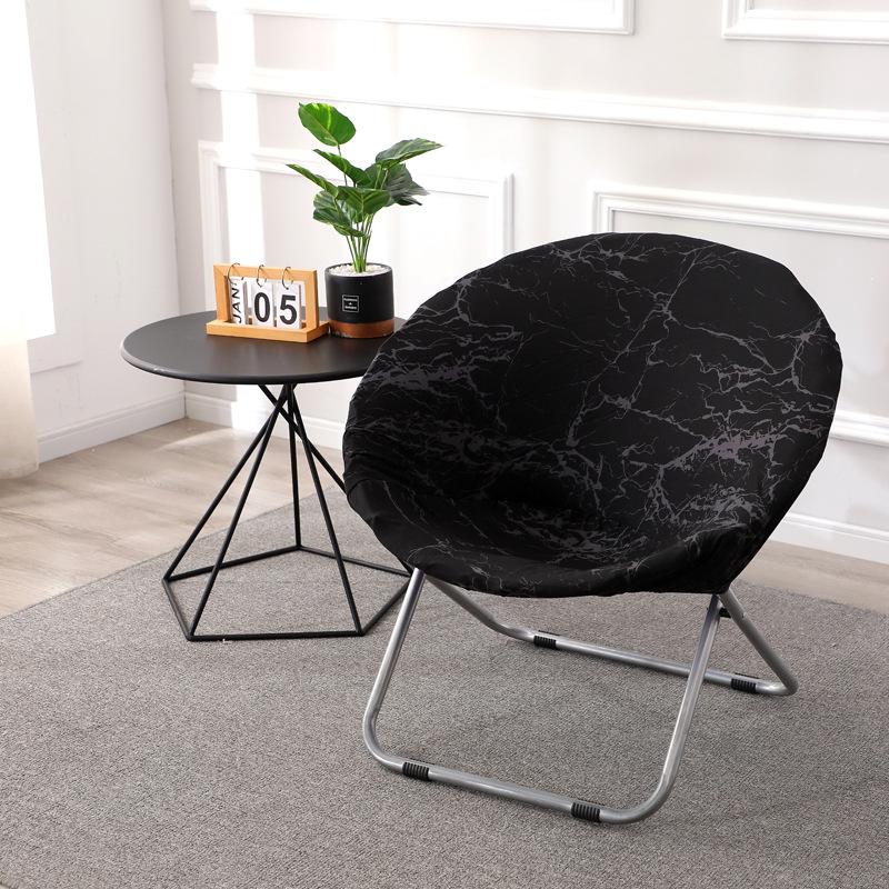 1Pcs Round Moon Chair Cover Spandex Saucer Chair Covers Elastic Washable Fishing Chair Seat Protector Slipcovers Dustproof