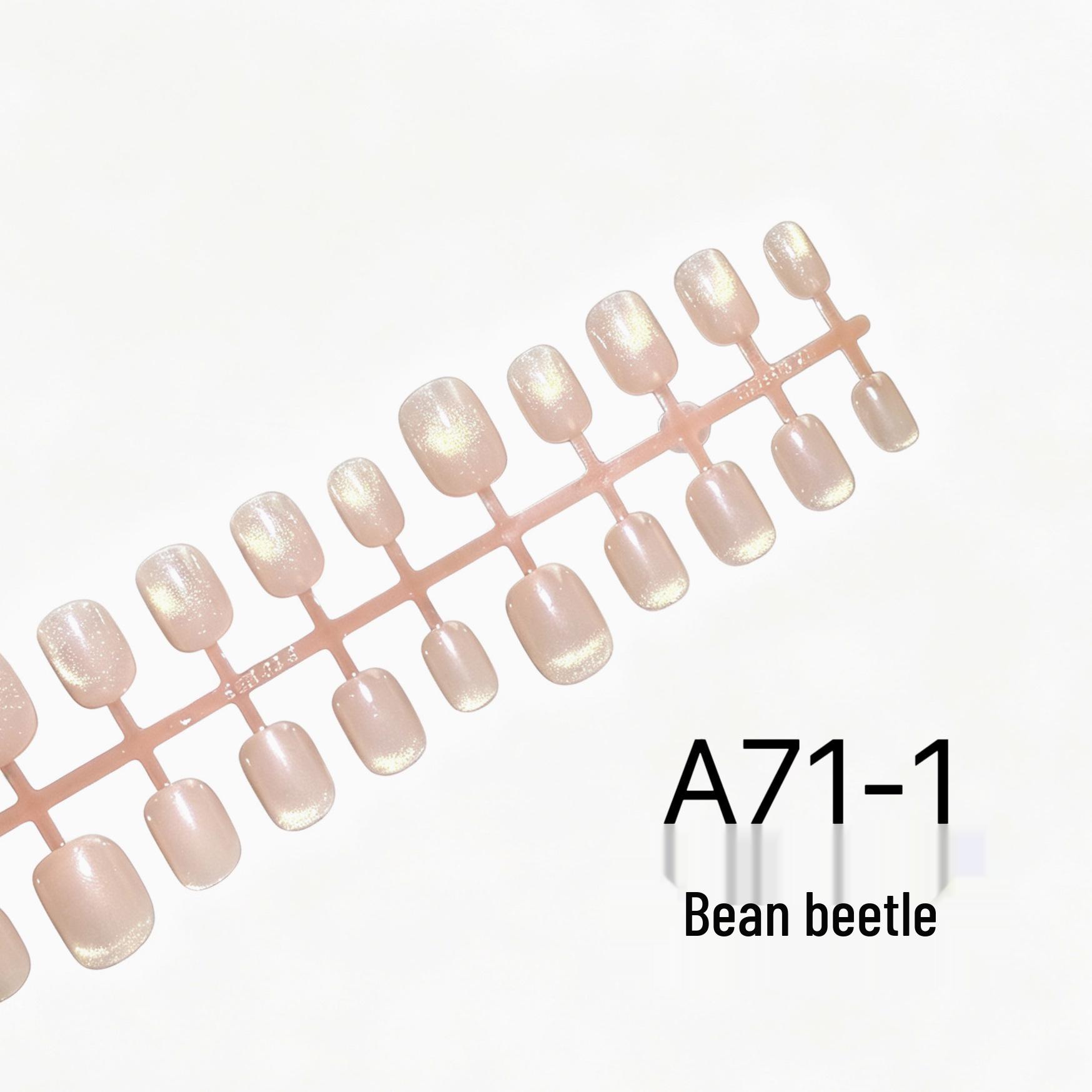 Nude Gold Cat Eye Glass Beads Gradient Nail Art Stickers: Pre-made Nude Color Temperament Strips