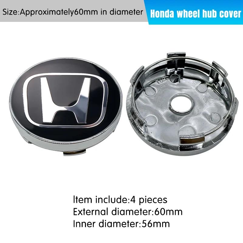 56/60MM Car Wheel Center Hub Cap Badge Logo Emblem Decals Tire Stickers For Honda Civic City Accord Odyssey CRV Hrv Jazz CBR VTX CUK1