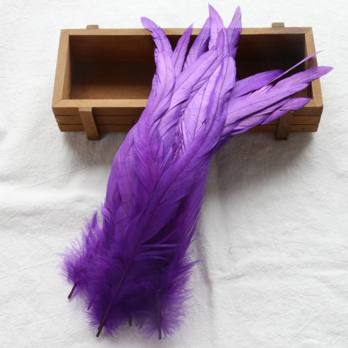 50Pcsdiy Handmade Feathers Long Feathers Off White Purple Tail Jewelry Accessories Mask Handicrafts Clothing Accessories