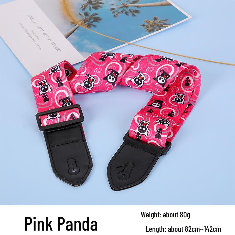 Unisex poszerzany i pogrubiony poliestrowy pasek do gitary/basu - Styl folk, konstrukcja bez dziurkowania