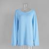 Fall Winter New Women's 100% Cotton Crewneck Sweater European American Style Loose Lazy Backless Sexy Knit Pullover