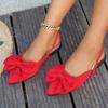 Women Sandal Summer Flat Bow Mules – Pointed Toe, Closed-Toe, Open-Back Plus Sizes