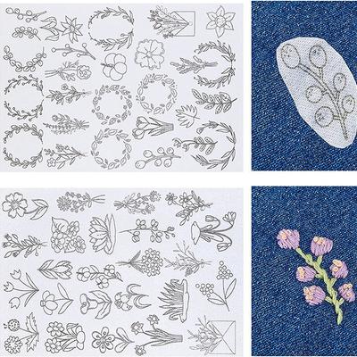 Water Soluble Stabilizer For Embroidery Stick And Stitch Embroidery Paper Tear Away Embroidery Stabilizers With Flower Patterns