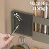 Space Saving 3 Piece Bathroom Shelf Set Not Drill Mounting Deep Hook Magnetic Door Organizers with 28cm Length for Home