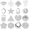 6pcs High Quality Geometry Heart Triangle Round Pendants Jewelry Making Supplies Evil Eye Flower Stainless Steel Charm Earrings