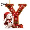 Weihnachtsdekoration für den Innenbereich Niedlicher Schneemann Buchstabe Weihnachtsbaumschmuck 2D Flach Personalisiert A-Z Alphabet Weihnachten Feier Zubehör Acryl Hängender Anhänger