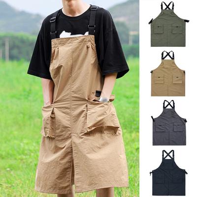 Schort voor Mannen en Vrouwen, Werkenschort met Tailleband en Zakken, Uniform voor Restaurant Bloemenwinkel