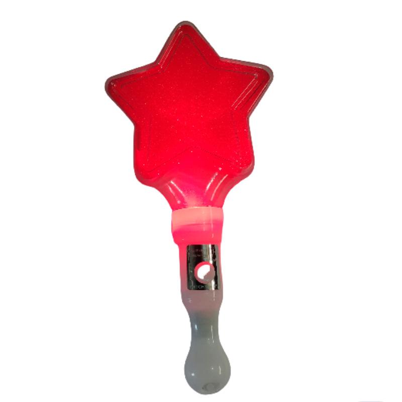 Love Heart Glow Stick: Star & Peach Light-Up Cheer Stick with Custom Logo.